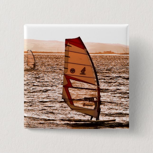 WINDSURFING 15 CM SQUARE BADGE (Front)