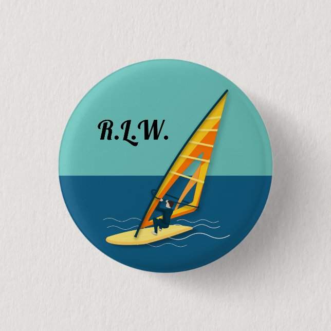Windsurfing 3 Cm Round Badge (Front)