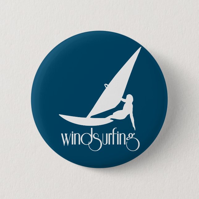 Windsurfing 6 Cm Round Badge (Front)