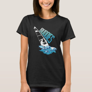 Windsurfing Buddies Windsurfer Surfboard Ocean Wav T-Shirt