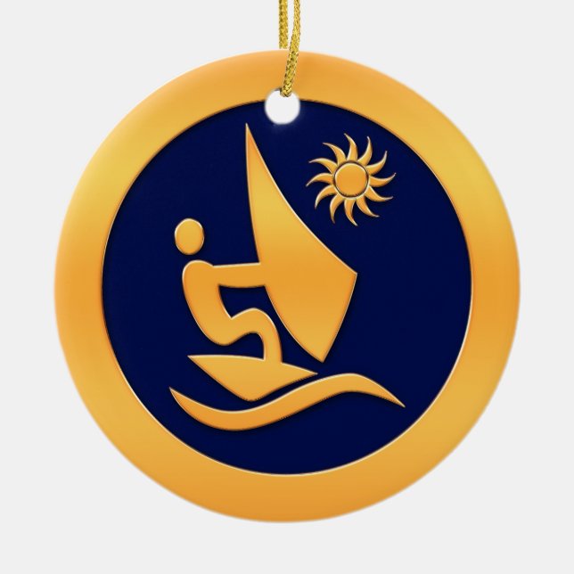 Windsurfing Ceramic Ornament (Front)