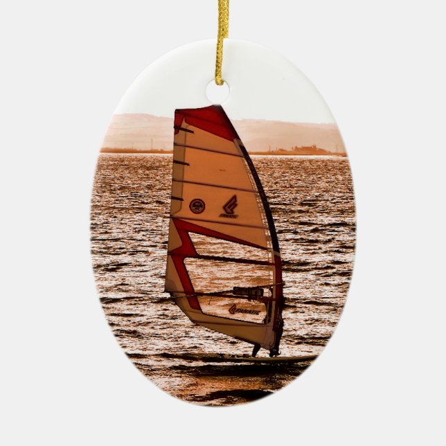 WINDSURFING CERAMIC TREE DECORATION (Front)
