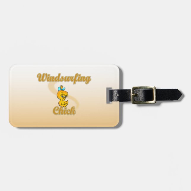 Windsurfing Chick Luggage Tag (Front Horizontal)
