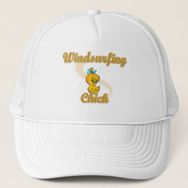 Windsurfing Chick Trucker Hat (Front)