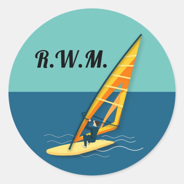 Windsurfing Classic Round Sticker (Front)