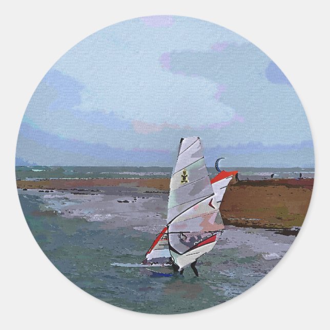 WINDSURFING CLASSIC ROUND STICKER (Front)