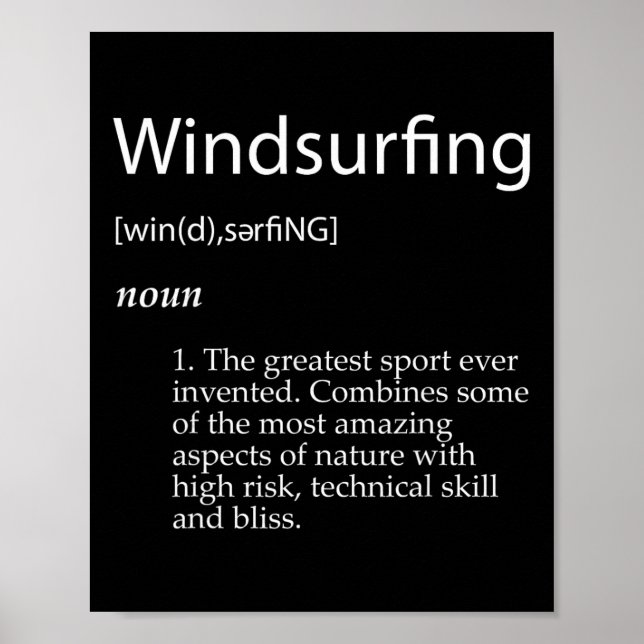 Windsurfing Definition Best Wind Surfing Equipment Poster (Front)