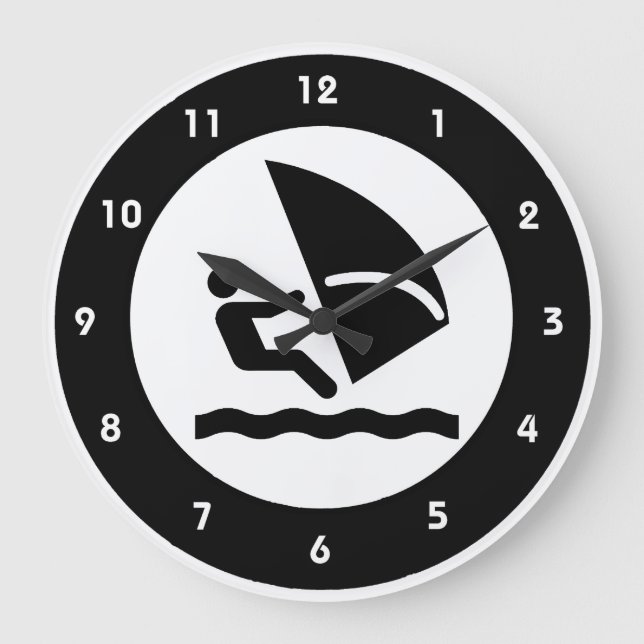 Windsurfing Design Wall Clock (Front)