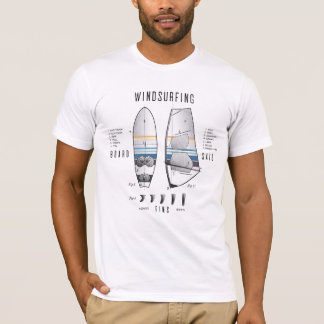 Windsurfing Equipment Board, Sail and Fins Lexicon T-Shirt