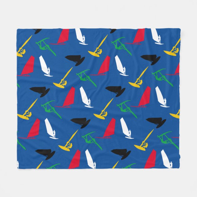 Windsurfing Fleece Blanket (Front (Horizontal))