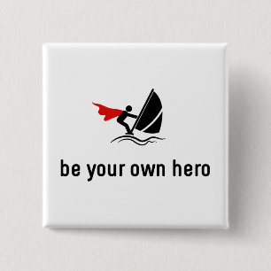 Windsurfing Hero 15 Cm Square Badge