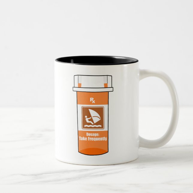 Windsurfing Is My Drug Two-Tone Coffee Mug (Right)