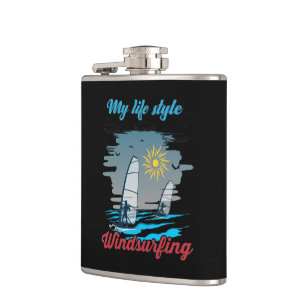 Windsurfing Is My Life Style Hip Flask