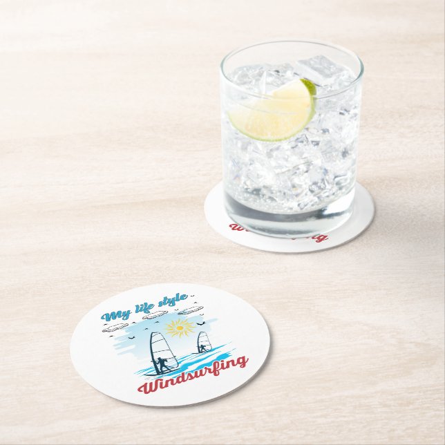 Windsurfing Is My Life Style Round Paper Coaster (Insitu)