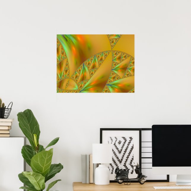 Windsurfing Sierpinski Triangle Fractal Art Print (Home Office)