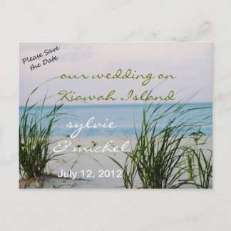 Windswept Beach Wedding Postcard