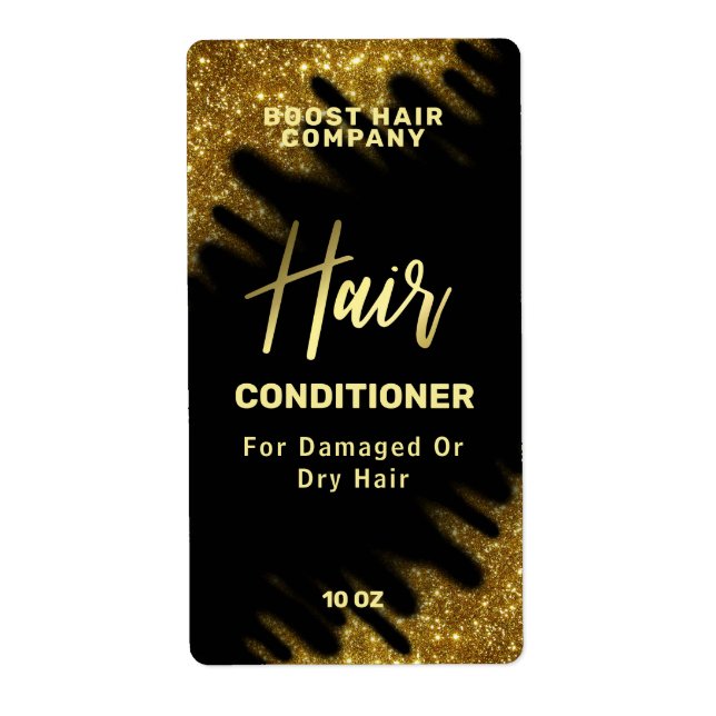 Windswept Glitter Gold Hair Care Product Labels (Front)