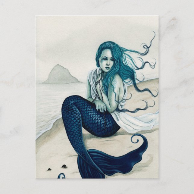 Windswept Mermaid Postcard (Front)