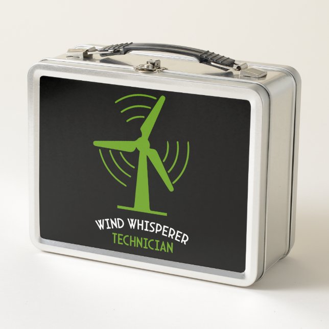 Windturbine Service Technician Metal Lunch Box (Front)