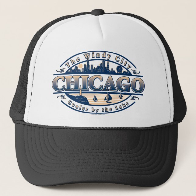 windy city chicago trucker hat (Front)