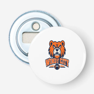 Windy City Football Angry Bear Mascot Sports Fan A Bottle Opener