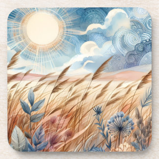 Windy Day Rustic Boho Mountain Prairie Country Coaster