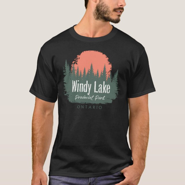 Windy Lake Provincial Park Ontario Forest And Suns T-Shirt (Front)