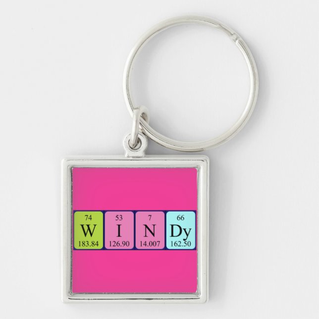 Windy periodic table name keyring (Front)