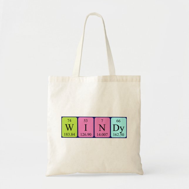 Windy periodic table name tote bag (Front)