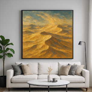 Windy Sand Dunes - Pastel Painterly Style Art Poster