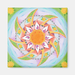 Windy Sunflowers Refrigerator Magnet