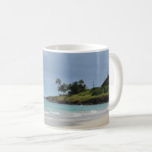 Windy tropical beach coffee mug