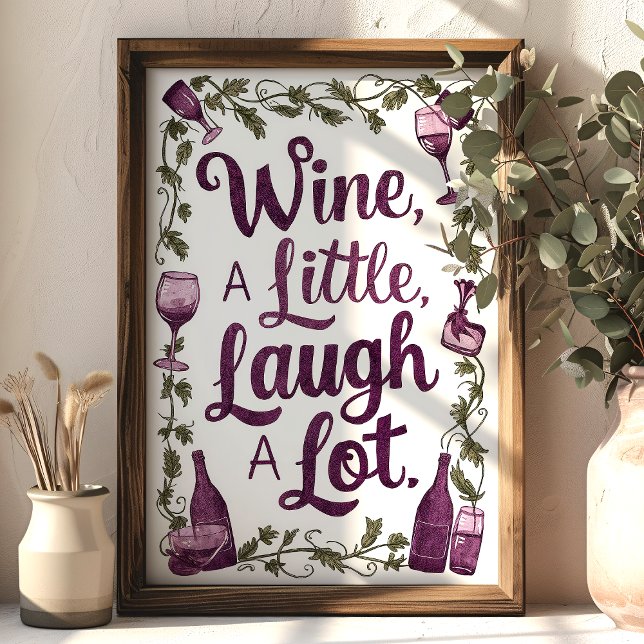 Wine a Little Laugh a Lot Kitchen Wall Art (Creator Uploaded)