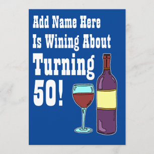 Wine About 50th Birthday Funny Invite