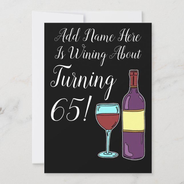Wine About 65th Birthday Funny Invite (Front)