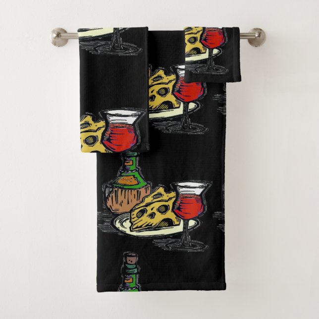 Wine Abstract, add text Bath Towel Set (Insitu)