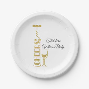 wine, adult birthday, wedding, party paper plate