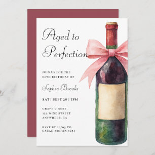 Wine Aged To Perfection 60th Birthday Party Invitation