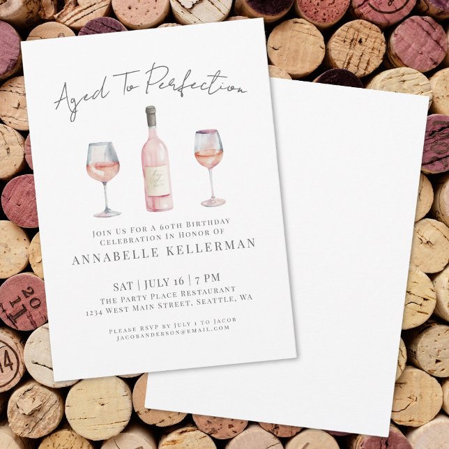 Wine Aged To Perfection Birthday Party Invitation (Wine Aged To Perfection Birthday Party Invitation)