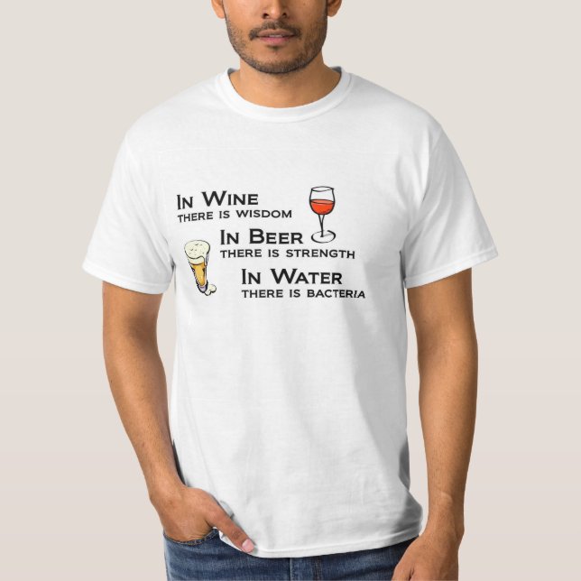 Wine and Beer Lovers t-shirt humour (Front)