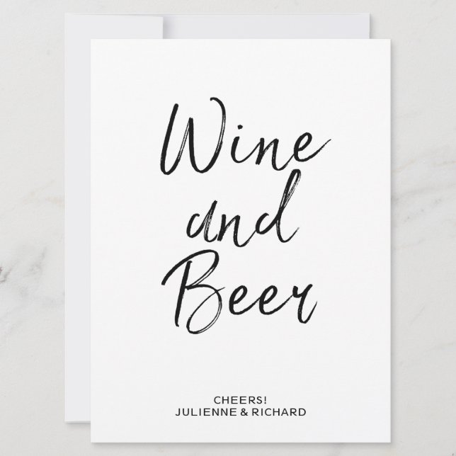 Wine and Beer Sign | Stylish Hand Lettered (Front)