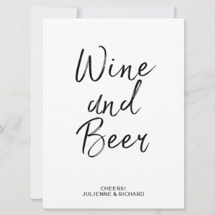 Wine and Beer Sign Stylish Hand Lettered