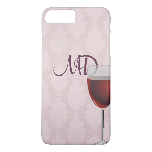 wine and blush pink damask Case-Mate iPhone case (Back)