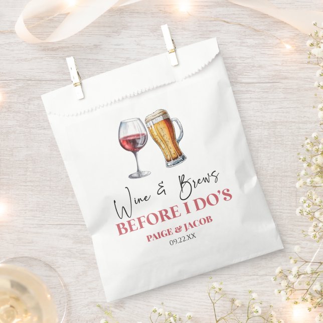 Wine and Brews Before I Do's Rehearsal Dinner Favour Bag (Clipped)