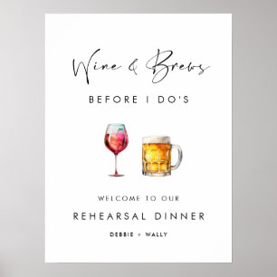 Wine and Brews Before I Do's Rehearsal Dinner Poster