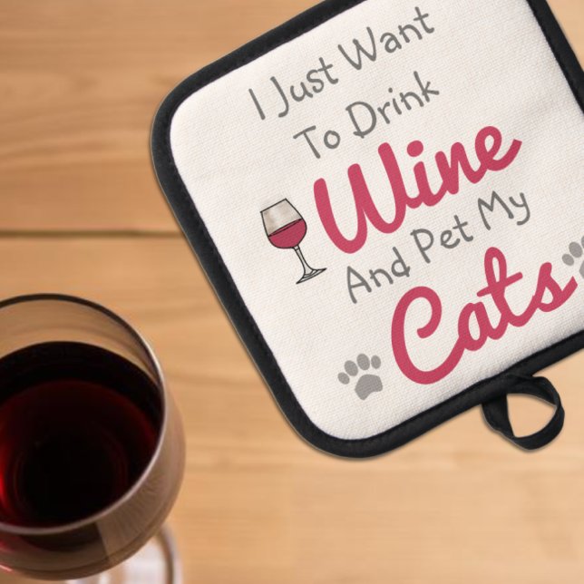 Wine and Cats Pot Holder (Creator Uploaded)