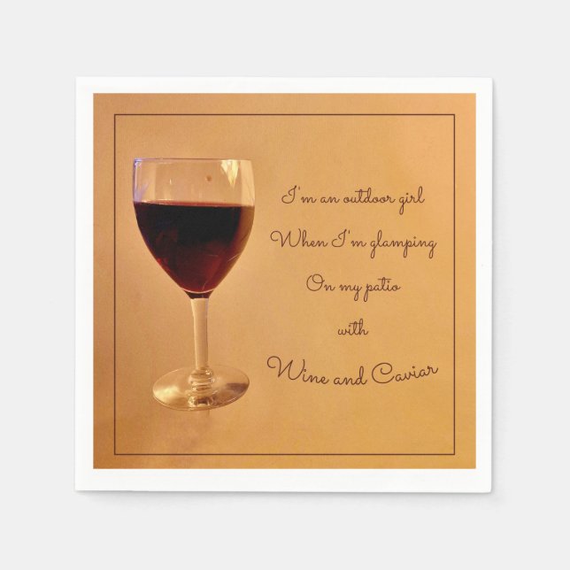 Wine and Caviar Paper Napkin (Front)