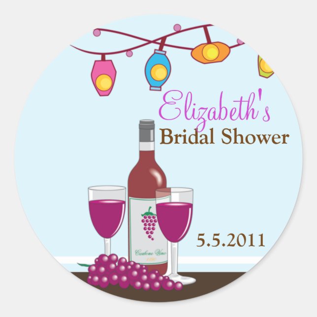 Wine and Cheese Customisable Favour Stickers (Front)