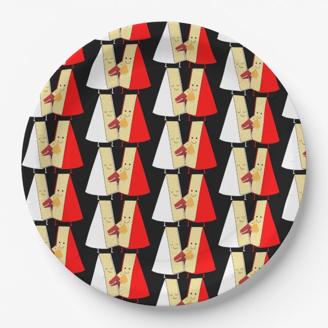 Wine And Cheese Lovers Paper Plate (Front)