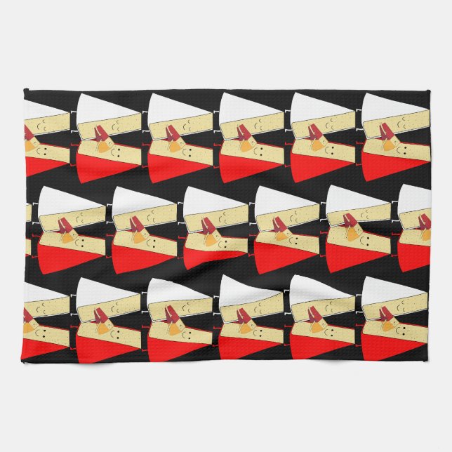 Wine And Cheese Lovers Tea Towel (Horizontal)